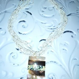 Abalone and bead necklace